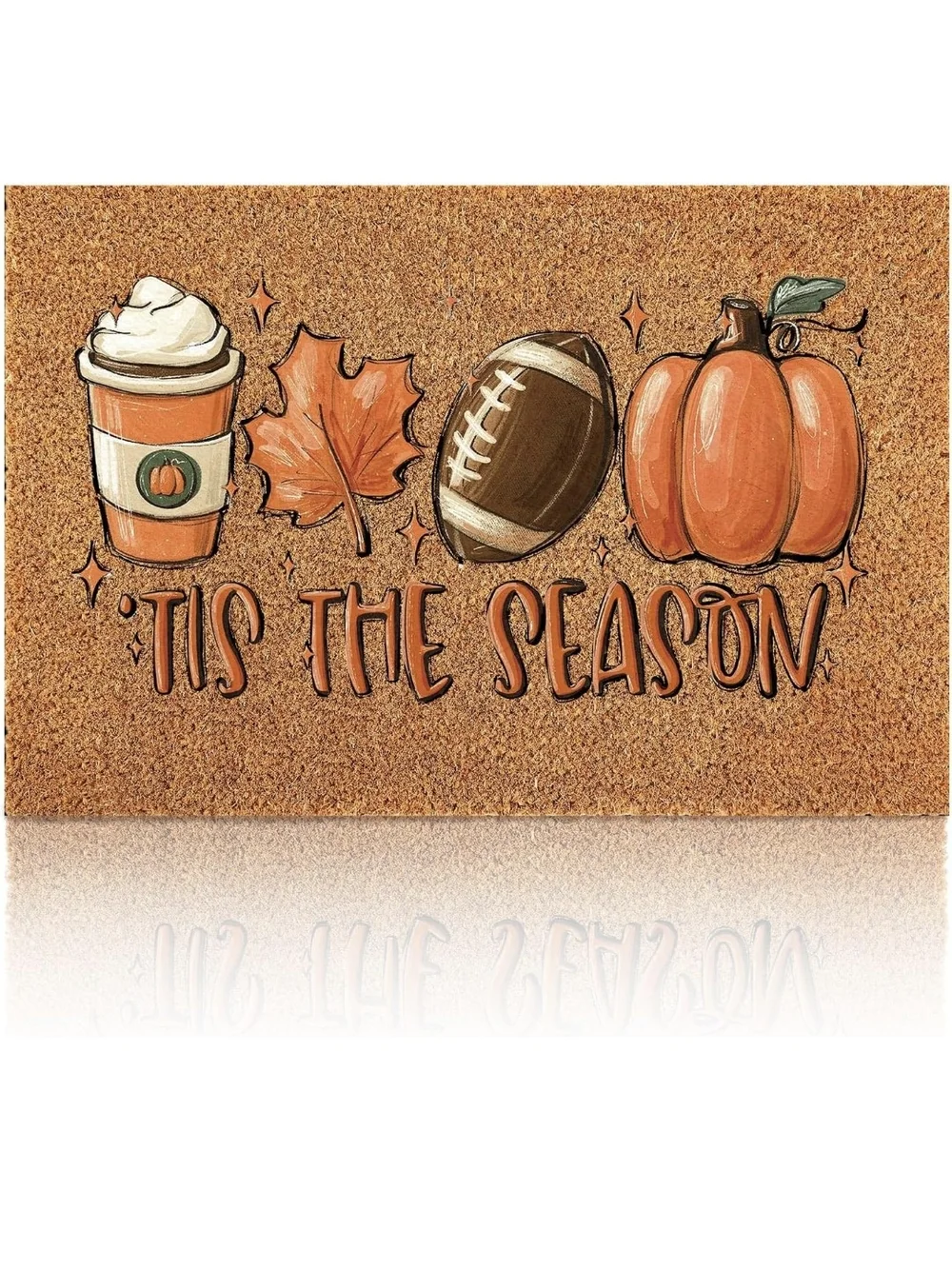 Fall Football Pumpkin 'Tis The Season Doormat - NIP